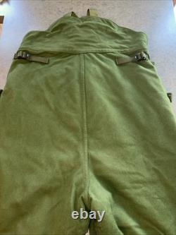 Vintage Overalls Military Swedish Bibs Snow Pants 1978 C48 Army Sherpa Lined EXC