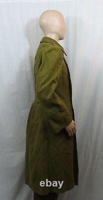 Vintage Romanian Army Wool Greatcoat Military Surplus Officer Trenchcoat, Medium