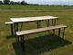 Vintage Rustic Antique Pine British Military Folding Table And Bench Set Army