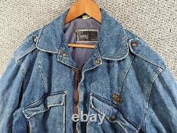 Vintage SURPLUS C-17 Army Navy Denim Jean Flight Pilot USA Bomber Jacket Size M