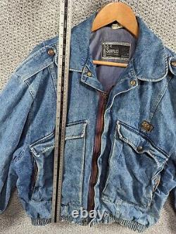 Vintage SURPLUS C-17 Army Navy Denim Jean Flight Pilot USA Bomber Jacket Size M