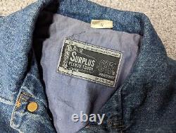 Vintage SURPLUS C-17 Army Navy Denim Jean Flight Pilot USA Bomber Jacket Size M