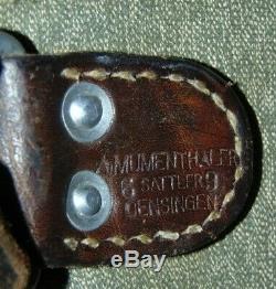 Vintage SWISS ARMY Military Leather Trim Salt & Pepper RUCKSACK/BACKPACK