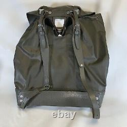 Vintage SWISS ARMY military rubberized Leather Strapped Backpack