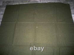 Vintage Soft Wool Olive Green Mothproofed Camping Blanket US Army Size 62 X 76