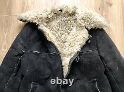 Vintage Soviet Army USSR Uniform Military Sheepskin Coat Bekesha Tulup Shearlin