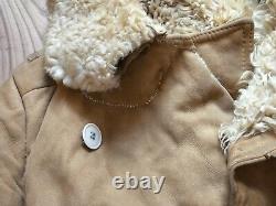 Vintage Soviet Army USSR Uniform Military Sheepskin Coat Bekesha Tulup Shearlin