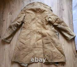 Vintage Soviet Army USSR Uniform Military Sheepskin Coat Bekesha Tulup Shearlin