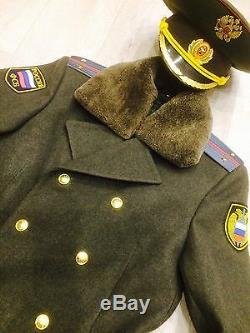 Vintage Soviet Russian military army and police uniform coat (50 L) + cap