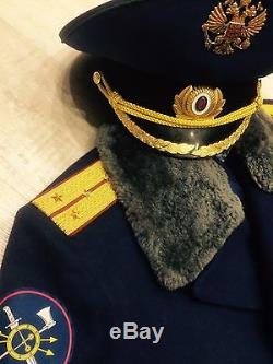 Vintage Soviet Russian military uniform army and police coat (54 XL) + cap