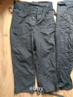 Vintage Soviet winter Army USSR Uniform Military pants VATNIK Tank soldier Blue