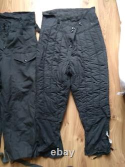 Vintage Soviet winter Army USSR Uniform Military pants VATNIK Tank soldier Blue