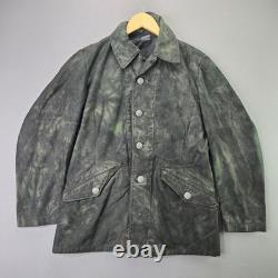 Vintage Swedish Army M39 Field Jacket C44 Green Black Mottled Military Coat