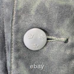 Vintage Swedish Army M39 Field Jacket C44 Green Black Mottled Military Coat