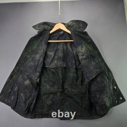 Vintage Swedish Army M39 Field Jacket C44 Green Black Mottled Military Coat