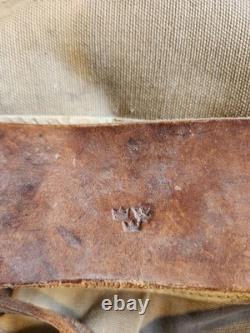 Vintage Swedish Army Military Framed Canvas Leather Backpack Ruck 3 Crowns WWll