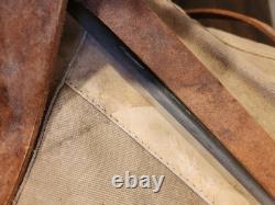 Vintage Swedish Army Military Framed Canvas Leather Backpack Ruck 3 Crowns WWll