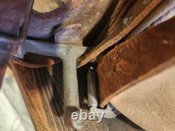 Vintage Swedish Army Military Framed Canvas Leather Backpack Ruck 3 Crowns WWll