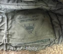 Vintage Swedish Army Military Wool Winter Cap Shearling Ear Flaps