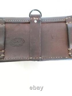 Vintage Swiss Army 2 Leather Ammo Belt Pouches Schmidt Rubin Bags Militaria WW2