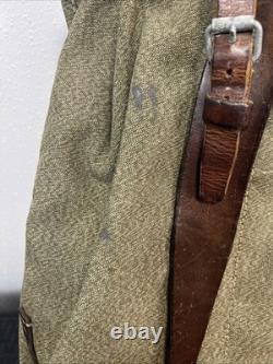 Vintage Swiss Army Canvas Leather Rucksack Backpack R. HAURI SATTLER 57 Military