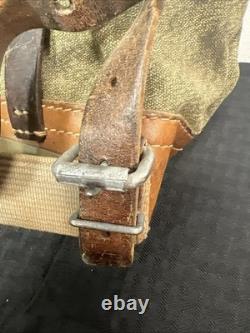 Vintage Swiss Army Canvas Leather Rucksack Backpack R. HAURI SATTLER 57 Military