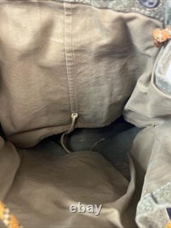 Vintage Swiss Army Canvas Leather Rucksack Backpack R. HAURI SATTLER 57 Military