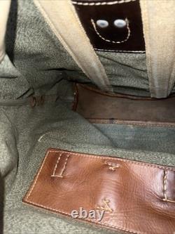 Vintage Swiss Army Canvas Leather Rucksack Backpack R. HAURI SATTLER 57 Military