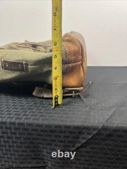 Vintage Swiss Army Canvas Leather Rucksack Backpack R. HAURI SATTLER 57 Military