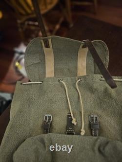 Vintage Swiss Army Canvas and Leather Rucksack 1967
