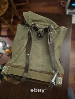 Vintage Swiss Army Canvas and Leather Rucksack 1967