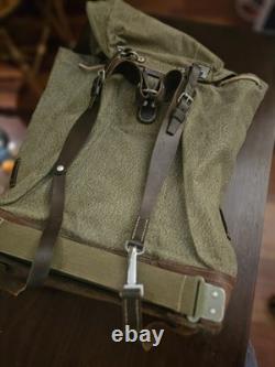 Vintage Swiss Army Canvas and Leather Rucksack 1967