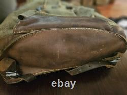 Vintage Swiss Army Canvas and Leather Rucksack 1967