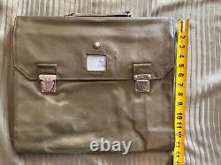 Vintage Swiss Army Military 1970s Leather Satchel Bag