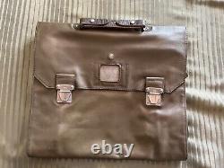 Vintage Swiss Army Military 1970s Leather Satchel Bag