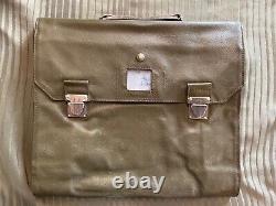 Vintage Swiss Army Military 1970s Leather Satchel Bag