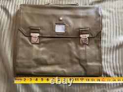 Vintage Swiss Army Military 1970s Leather Satchel Bag