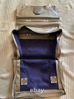 Vintage Swiss Army Military 1970s Leather Satchel Bag