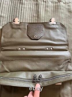 Vintage Swiss Army Military 1970s Leather Satchel Bag