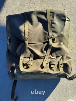 Vintage Swiss Army Military Backpack Rubberized Waterproof Hunting Rucksack Bag