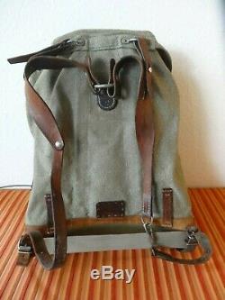 Vintage Swiss Army Military Backpack Rucksack 1952 CH Canvas Salt & Pepper 52