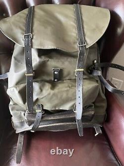 Vintage Swiss Army Military Backpack Rucksack 1954 Canvas Salt & Pepper