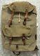 Vintage Swiss Army Military Backpack Rucksack Canvas Leather Salt & Pepper