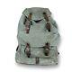 Vintage Swiss Army Military Backpack Rucksack Canvas Leather Salt & Pepper