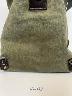 Vintage Swiss Army Military Backpack Rucksack Canvas Leather Salt & Pepper 1955