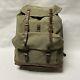 Vintage Swiss Army Military Backpack Rucksack Canvas Leather Salt & Pepper 1956