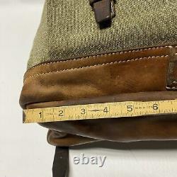 Vintage Swiss Army Military Backpack Rucksack Canvas Leather Salt & Pepper 1956