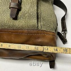 Vintage Swiss Army Military Backpack Rucksack Canvas Leather Salt & Pepper 1956