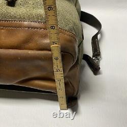 Vintage Swiss Army Military Backpack Rucksack Canvas Leather Salt & Pepper 1956