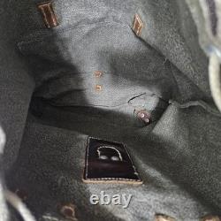 Vintage Swiss Army Military Backpack Rucksack Canvas Leather Salt & Pepper 1968